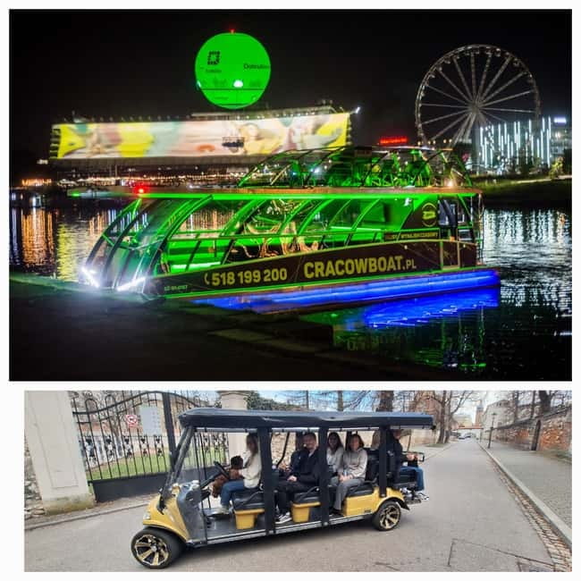 City Tour Cracow golf car plus Cruise on the Vistula River. - Main Market Square and the Classic Kraków Sights You Can Name Fast