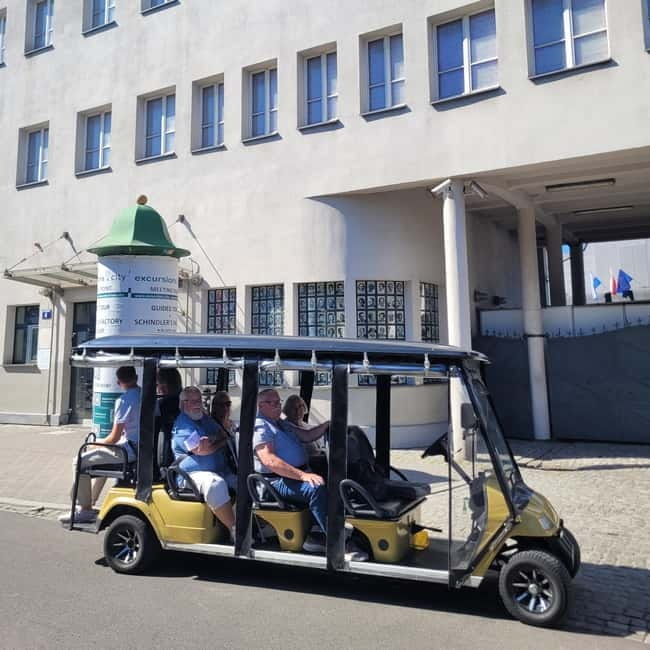 Cracow sightseeing tour by electric golf cart - Crossing the Vistula and reaching Podgórze ghetto sites