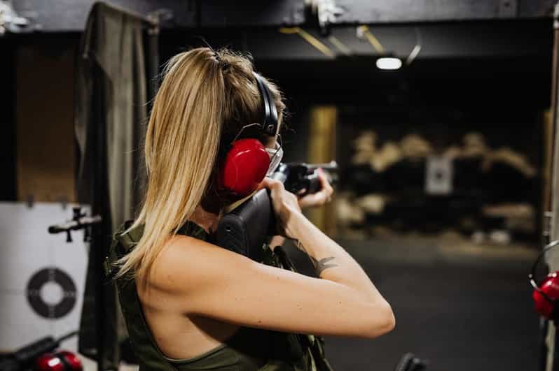 From Krakow: Shooting Range with Round-Trip Transportation - The range setup: goggles, ear muffs, and a real safety briefing