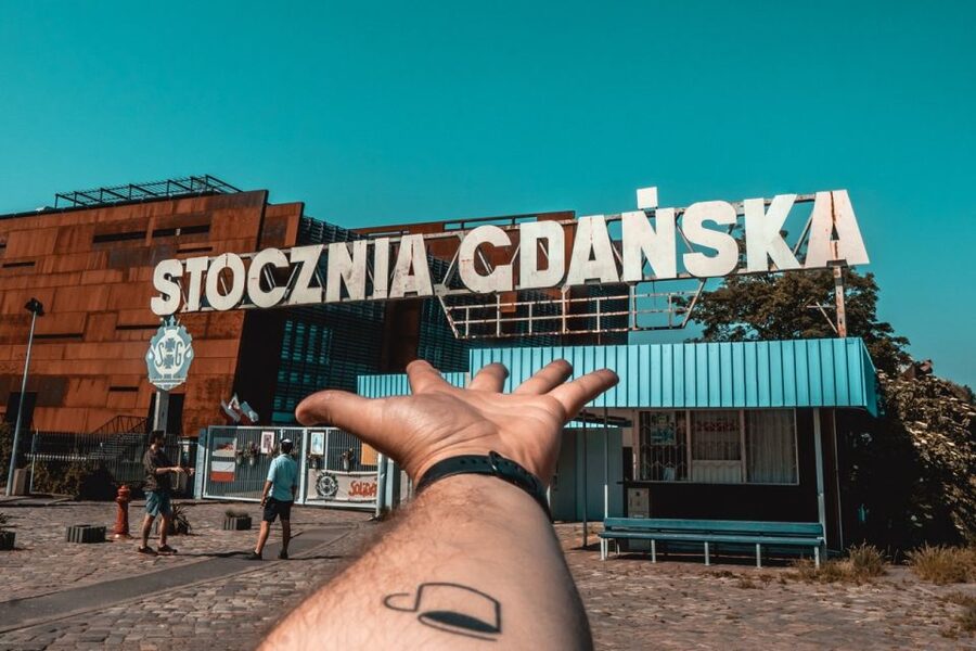 Gdansk Private Bike Tour - Shipyard identity at Stocznia Cesarska and BHP Hall