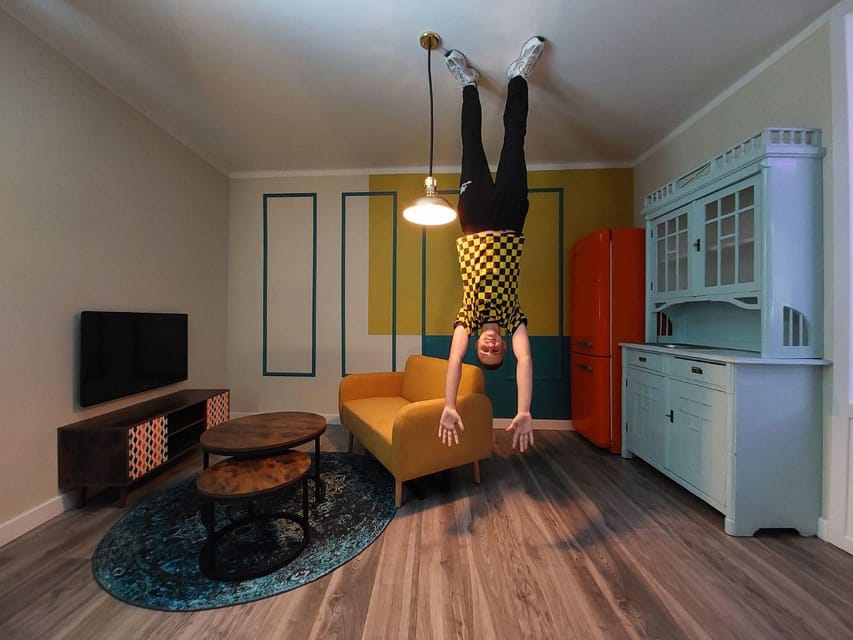 Krakow: House of Attractions Gold Package 2+2 Entry Ticket - Upside Down House: Relearning Gravity in Plain Sight