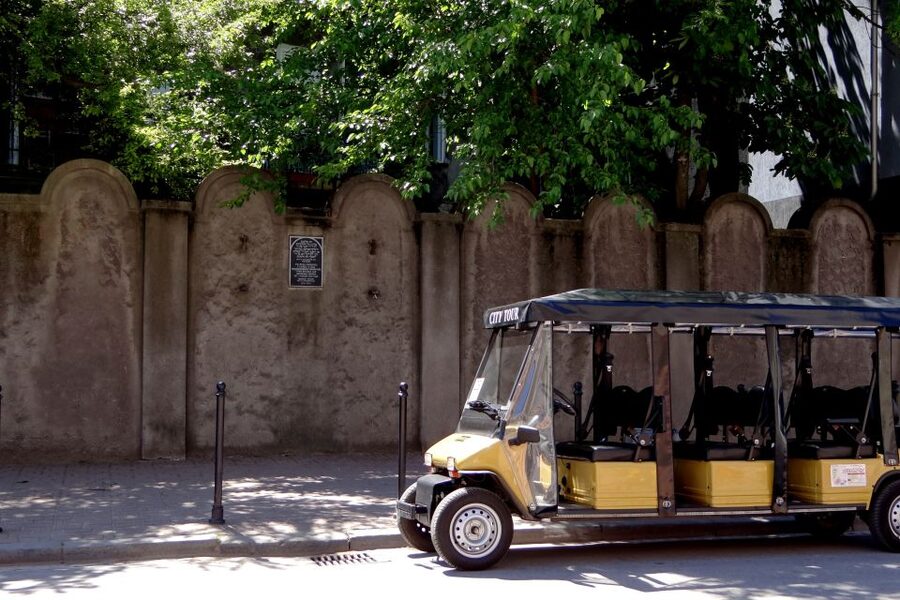 Krakow: Jewish Quarter and Former Ghetto Tour by Golf Cart - Eagle Pharmacy and the ghetto wall fragments, where details matter