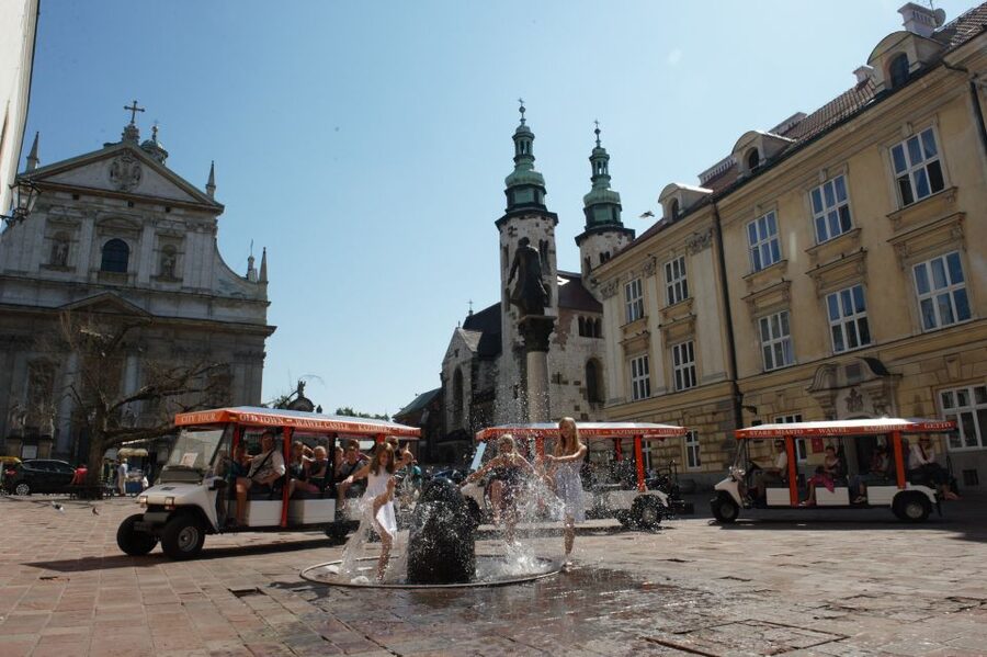 Krakow: Private Sightseeing by Electric Car - St. Mary’s Basilica and the Cloth Hall, what to notice