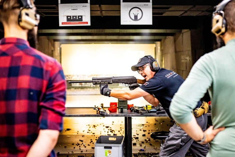 Krakow: Shooting Range with AK-47 Experience & Hotel Pickup - BIG GUN Strzelnic Arrival, Safety Briefing, and Gear