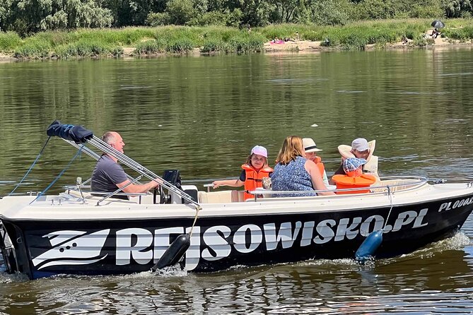 Rental of Motorboat for 5 on Vistula in Warsaw no Licenses Needed - The Music Factor: JBL Bluetooth Speaker Included