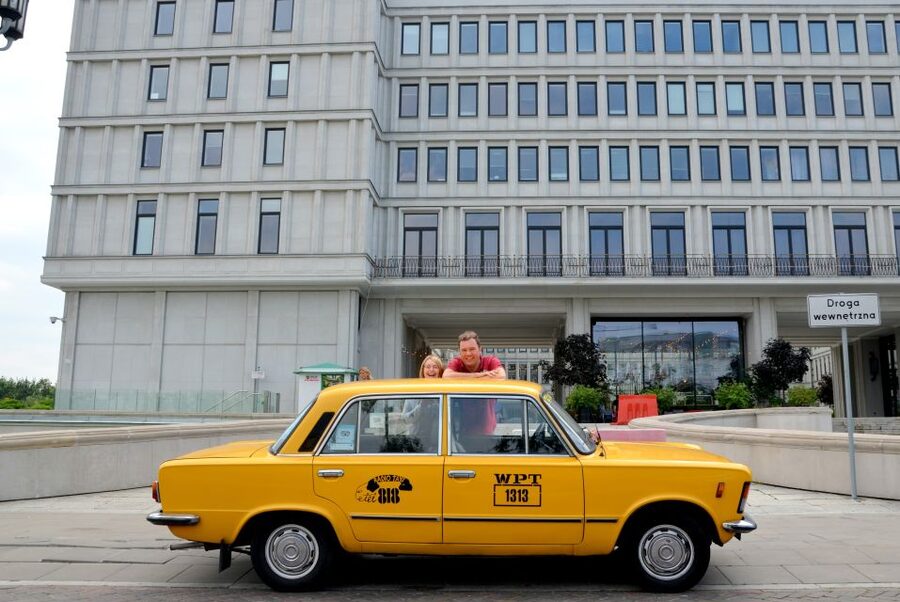 Warsaw Communism Private Tour in a Retro Fiat - Constitution Square and the working-class housing story