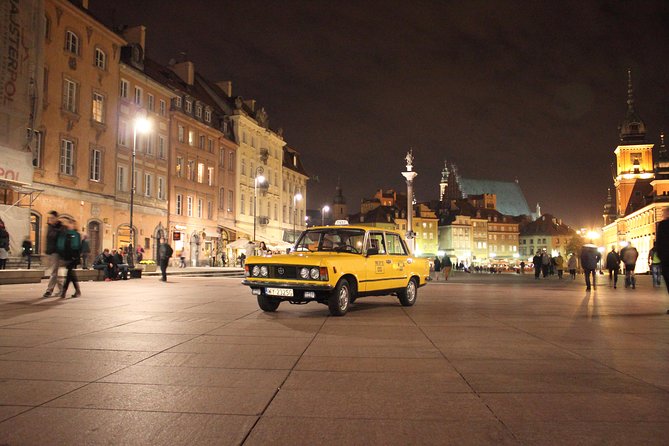 Warsaw Evening Private Tour by Retro Fiat - Rynek Starego Miasta and the mermaid symbol, plus war memory stops